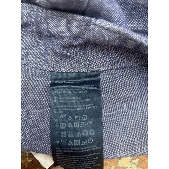 Tommy Hilfiger Woman Plus Blue Linen Wide Leg‎ Pants Size 14 - Picture 7 of 7